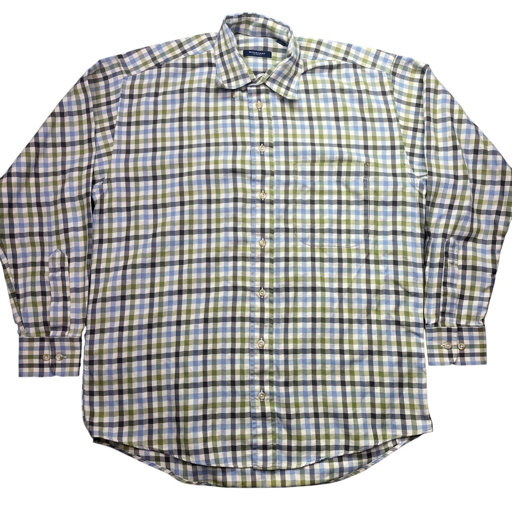 VTG Burberry London Plaid Button Down Long Sleeve Shirt Western USA M Boho Retro